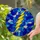 Jagged Lightning Bolt Stained Glass Mosaic - Tiffany Jewel Tones Blue Water Ice Art Stained Glass Suncatcher - 2