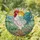 White Rooster Stained Glass Art - Tiffany Style Jewel Tone Iridescent Sunrise Landscape Stained Glass Suncatcher - 1