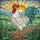 White Rooster Stained Glass Art - Tiffany Style Jewel Tone Iridescent Sunrise Landscape Stained Glass Suncatcher - 5