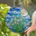 White Daisy Flowers Full Moon Stained Glass Wavy Clouds - Intricate Mosaic Sky Tiffany Style Stained Glass Suncatcher - 2