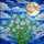 White Daisy Flowers Full Moon Stained Glass Wavy Clouds - Intricate Mosaic Sky Tiffany Style Stained Glass Suncatcher - 5