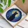 Black Cat Full Moon Cosmic Starry Night Tiffany Style Stained Glass Jewel Tones Stained Glass Suncatcher - 3