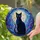 Black Cat Full Moon Cosmic Starry Night Tiffany Style Stained Glass Jewel Tones Stained Glass Suncatcher - 2