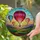 Hot Air Balloon Mountains Sunset Tiffany Glass Mosaic - Colorful Jewel Tone Design Stained Glass Suncatcher - 2