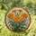 Highly Detailed Stained Glass Marigold Flowers Tiffany Mosaic Orange Yellow Jewel Tones Stained Glass Suncatcher - 1