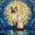 Tiffany Stained Glass Siamese Cat with Blue Eyes - Botanical Foliage Celestial Water Art Stained Glass Suncatcher - 5