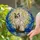 Tiffany Stained Glass Siamese Cat with Blue Eyes - Botanical Foliage Celestial Water Art Stained Glass Suncatcher - 2