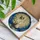 Tiffany Stained Glass Siamese Cat with Blue Eyes - Botanical Foliage Celestial Water Art Stained Glass Suncatcher - 3