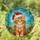 Orange Tabby Kitten Santa Hat Holly Berries Winter Sky Mosaic Christmas Cat Lover Gift Stained Glass Suncatcher - 1