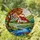 White Cottage Red Roof Autumn Tree River Stone Path Flowers Hills Glowing Translucent Stained Glass Suncatcher - 1