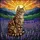Majestic Tabby Cat Lavender Fields Sunrise - Tiffany Glass Inspired Art Display Stained Glass Suncatcher - 5