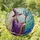 Wise Old Wizard Stained Glass Mosaic Art - Purple Hat Crystal Orb Staff Tiffany Style Stained Glass Suncatcher - 1