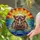 Hippo Stained Glass Mosaic Water Sunset Landscape - Glowing Jewel Tone Tiffany Art Stained Glass Suncatcher - 2