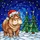 Hippo Santa Hat Christmas Trees Starry Sky Snow Mosaic Glowing - Festive Holiday Decor Gift Stained Glass Suncatcher - 5