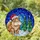 Hippo Santa Hat Christmas Trees Starry Sky Snow Mosaic Glowing - Festive Holiday Decor Gift Stained Glass Suncatcher - 1