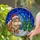 Hippo Santa Hat Christmas Trees Starry Sky Snow Mosaic Glowing - Festive Holiday Decor Gift Stained Glass Suncatcher - 2
