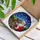 Santa Claus Hippo Tiffany Stained Glass Winter Snowflakes Scene - Christmas Gift Stained Glass Suncatcher - 3