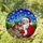 Santa Claus Hippo Tiffany Stained Glass Winter Snowflakes Scene - Christmas Gift Stained Glass Suncatcher - 1