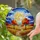 Intricate Stained Glass Celestial Moon Night Sky Golden Fields Autumn Trees Decor Stained Glass Suncatcher - 2