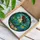 Mermaid Stained Glass Tiffany Style Deep Green Tail Red Floral Hair Seashells Aquatic Stained Glass Suncatcher - 3