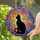 Black Cat Tiffany Stained Glass Butterflies Jewel Tones - Radiant Sunset Art for Cat Lovers Stained Glass Suncatcher - 2