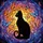 Black Cat Tiffany Stained Glass Butterflies Jewel Tones - Radiant Sunset Art for Cat Lovers Stained Glass Suncatcher - 5