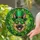 German Shepherd Dog Leprechaun Hat Shamrocks - St. Patrick's Day Irish Celebration Gift Stained Glass Suncatcher - 2