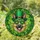 German Shepherd Dog Leprechaun Hat Shamrocks - St. Patrick's Day Irish Celebration Gift Stained Glass Suncatcher - 1