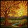 Tiffany Style Autumn Tree Radiant Sun Landscape Birds Hills Fields Rustic Path Art Stained Glass Suncatcher - 5
