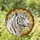 Majestic White Tiger Stained Glass Art - Detailed Tiffany Style Mosaic Artwork Stained Glass Suncatcher - 1