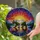 Majestic Bear Tiffany Stained Glass Landscape Cosmic Night Sky Sunset Water Mountains Stained Glass Suncatcher - 2