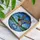 Mallard Duck Hunting In Heaven Dad 1938-2023 Memorial Crossed Hunting Rifles Stained Glass Suncatcher - 3