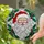 Jolly Santa Claus Stained Glass Mosaic with Holly Berries - Festive Christmas Holiday Gift Decor Stained Glass Suncatcher - 2