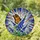 Monarch Butterfly Tiffany Stained Glass Lupine Flower Mosaic - Jewel Tone Translucent Art Stained Glass Suncatcher - 1
