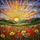 Tiffany Stained Glass Poppy Field Butterfly Mountain Sunset Rolling Hills Art Stained Glass Suncatcher - 5
