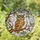 Brown Tan Owl Stained Glass Tiffany Art - Tree Branch Leaves Berries Mosaic Glass Design Stained Glass Suncatcher - 1