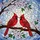 Red Cardinal Cherry Blossom Tiffany Stained Glass Mosaic Bird Branch Nature Art Gift Stained Glass Suncatcher - 5
