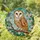Barn Owl Cherry Blossom Stained Glass - Tiffany Forest Sky Mosaic Jewel Tones Decor Stained Glass Suncatcher - 1