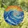 Tiffany Glass Ocean Wave Sunset - Foamy Whitecaps, Dynamic Ocean, Vibrant Sky Stained Glass Suncatcher - 1