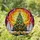 Stained Glass Christmas Tree Evergreen Snow Mosaic Sky Jewel Tones - Festive Holiday Decor Stained Glass Suncatcher - 1