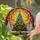 Stained Glass Christmas Tree Evergreen Snow Mosaic Sky Jewel Tones - Festive Holiday Decor Stained Glass Suncatcher - 2