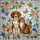 Friendly Beagle Dog Tabby Cat Stained Glass Flowers Butterflies Mosaic Art Translucent Jewel Tones Stained Glass Suncatcher - 5