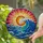 Massive Ocean Wave Orange Sun Stained Glass - Colorful Tiffany Jewel Tones Sunrise Sky Stained Glass Suncatcher - 2