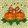 Cheerful Jack-O'-Lanterns Stained Glass Tiffany Style - Orange Bow, Green Leaves, Black Stars Stained Glass Suncatcher - 5