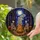 Skeletons Roasting Marshmallows Campfire - Nocturnal Forest Moon Stars Tiffany Glass Stained Glass Suncatcher - 2