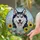 Siberian Husky Dog Wildflowers Daisies Sunflowers Mosaic Sky Stained Glass Art Decor Stained Glass Suncatcher - 2