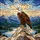 Majestic Bald Eagle Rocky Mountain, Tiffany Stained Glass Look, Panoramic Landscape Art Stained Glass Suncatcher - 5