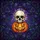 Cracked Skull Jack-O'-Lantern Gothic Bats Stained Glass Purple Teal Halloween Decor Stained Glass Suncatcher - 5