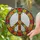 Jewel Tone Tiffany Style Stained Glass Peace Sign Flower Leaf Mosaic Decor Stained Glass Suncatcher - 2