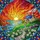 Tiffany Style Cottage Sunset Ocean Mosaic - Green Hillside Daisy Jewel Tone Art Stained Glass Suncatcher - 5